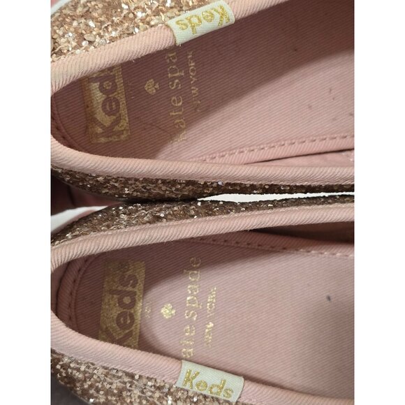 Keds For Kate Spade New York Glitter Rose Gold Lace-Up‎ Sneaker Size 7 - Picture 8 of 12